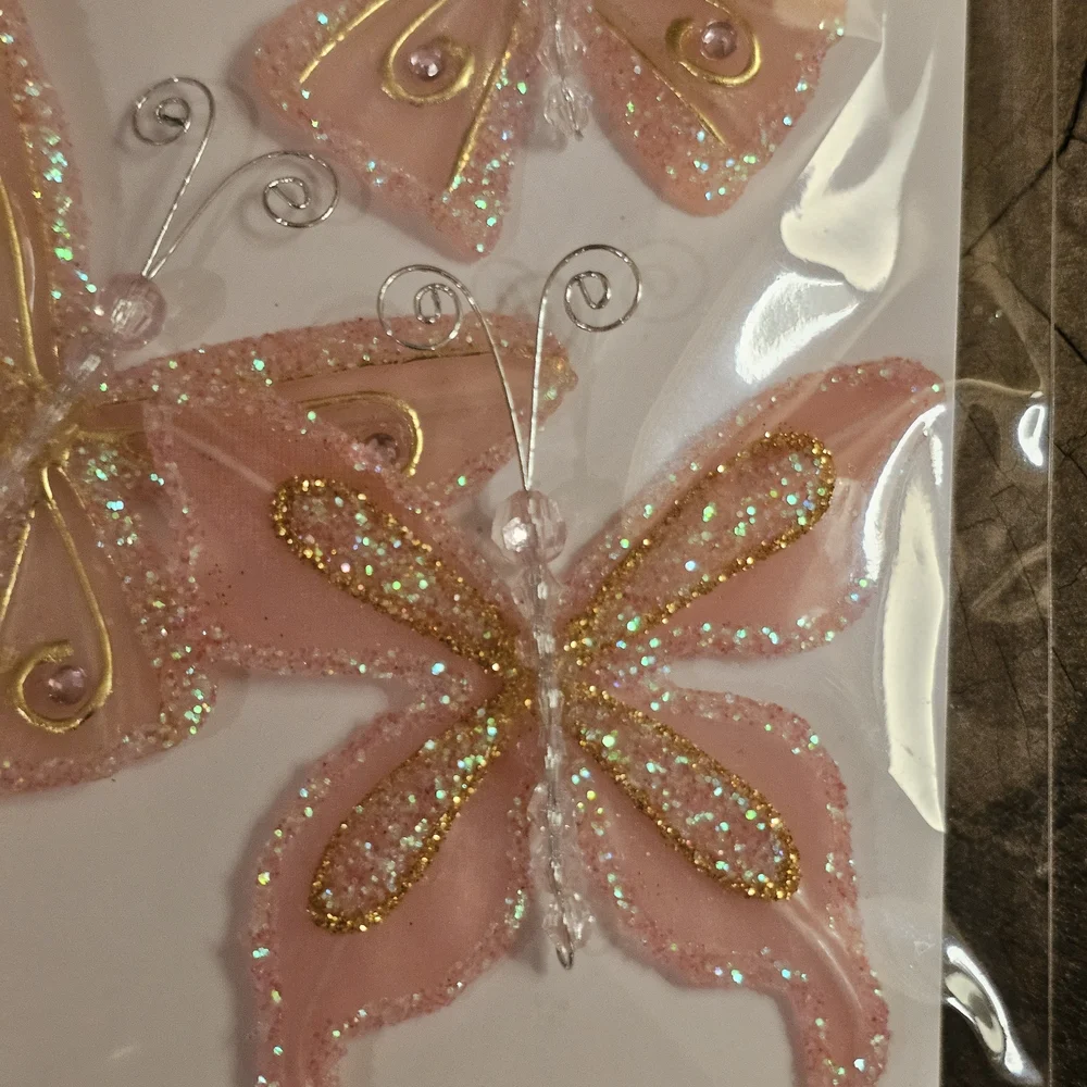 Recollections Pink Sparkly Butterflies & Kawaii Pals Candle Set - Pink and White